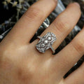 European Statement Ring With Vintage Palace Hollow Design, Royal Celebration Jewelry Ring view 4