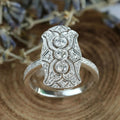 European Statement Ring With Vintage Palace Hollow Design, Royal Celebration Jewelry Ring view 2