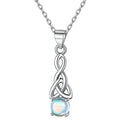 European Fashion Faux Moonstone Jewelry Set Triangle Twisted Hook Earrings And Necklace Pendant view 6