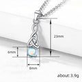 European Fashion Faux Moonstone Jewelry Set Triangle Twisted Hook Earrings And Necklace Pendant view 5