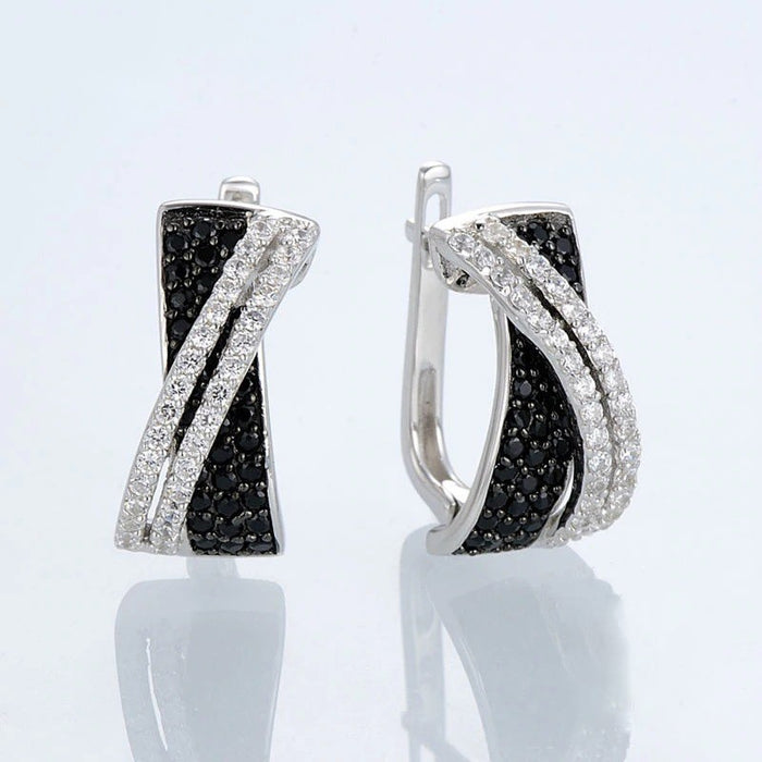 Korean Elegant Cross Zircon Ear Cuff Earrings For Women, Unique Fashion Jewelry Design