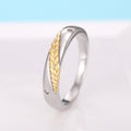Wheat Ear Two Tone Couple Rings Versatile Wedding Band Set With Grain Harvest Theme view 6