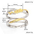 Wheat Ear Two Tone Couple Rings Versatile Wedding Band Set With Grain Harvest Theme view 5