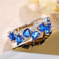 Fashion Teardrop Double Layer Crisscross Open Ring, Versatile Half Band Jewelry view 2