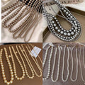 French Vintage Pearl Collarbone Necklace For Women Elegant Versatile Sweater Choker view 1