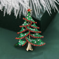 Alloy Hollow Rhinestone Christmas Tree Brooch Pin For Holiday Apparel view 1