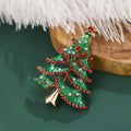 Alloy Hollow Rhinestone Christmas Tree Brooch Pin For Holiday Apparel view 4