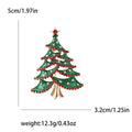 Alloy Hollow Rhinestone Christmas Tree Brooch Pin For Holiday Apparel view 5