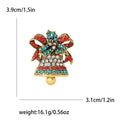 Alloy Rhinestone Enamel Bell Brooch For Christmas Apparel view 5