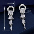 Sparkling Zircon Long Lily Of The Valley Earrings Elegant Bridal Fairy Dangle Earrings view 5