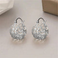 French Style Gold Metal Hollow Cradle Earrings, Tree Of Life Flower Basket Ear Cuffs For Women view 3
