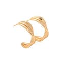 Gold Vintage C Shaped Stud Earrings For Women, Hong Kong Style Metallic Designer Ear Jewelry view 5