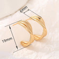 Gold Vintage C Shaped Stud Earrings For Women, Hong Kong Style Metallic Designer Ear Jewelry view 4