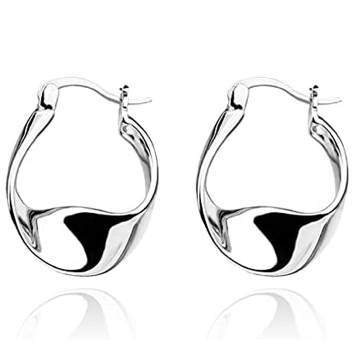 French Vintage Geometric Twisted Ear Cuffs, Minimalist Style Metallic Twist Earrings