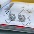 European American Floral Square Princess Stud Earrings Sparkling Sugar Cube Lace Ear Jewelry view 5