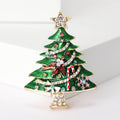 Alloy Enamel Rhinestone Christmas Tree Brooch Pin For Holiday Outfits – Green view 6
