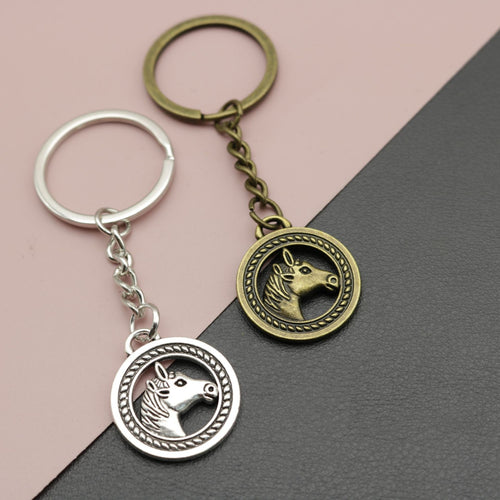 Metal Horse Head Shape Keychain Bag Charm Gift
