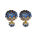 Korean Light Luxury Alloy Rhinestone Round Front Back Stud Earrings For Women view 5