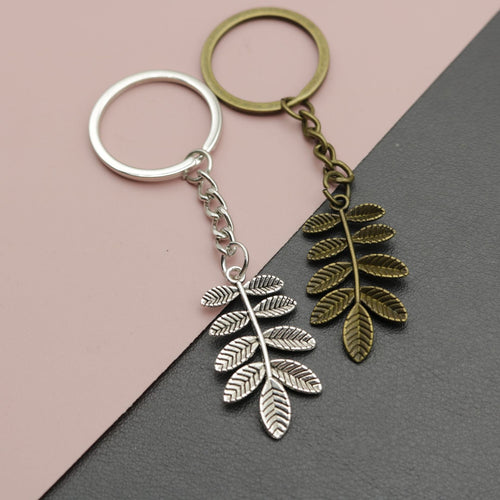 Metal Minimalist Leaf Keychain Bag Charm Gift