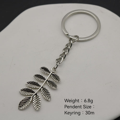 Metal Minimalist Leaf Keychain Bag Charm Gift