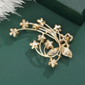 Rhinestone Alloy Christmas Flower Brooch Pin For Elegant Suit Decoration view 3