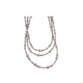 Korean Style Faux Pearl Silver Tone Crescent Pendant Long Sweater Necklace For Women view 5