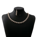 Luxury Vintage Pearl Drop Dangle With Rhinestone Leaf Alloy Bridal Banquet Jewelry Set Earrings view 5
