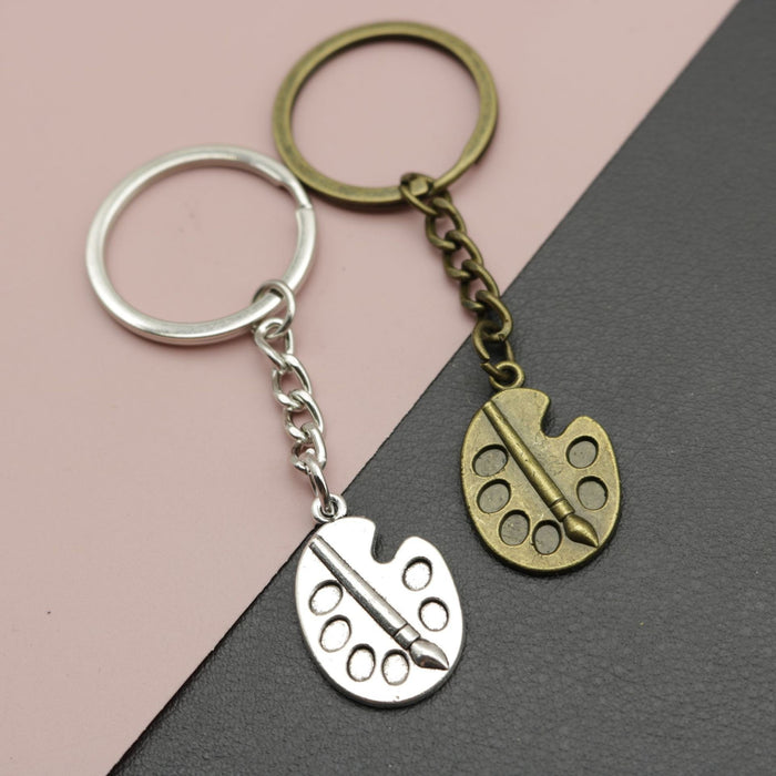 Zinc Alloy Minimal Easel Palette Keychain Bag Charm Fashion Accessory