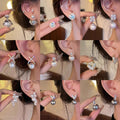 Gold Plated Alloy Pearl Rhinestone Stud Earrings With Silver Pins, French Vintage Light Luxury Style view 3