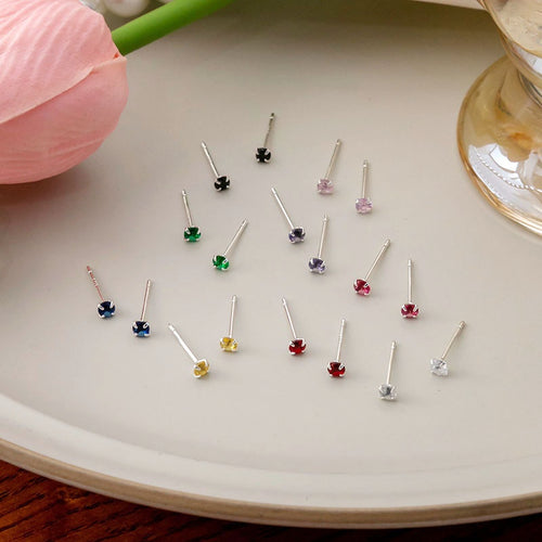 Minimalist Niche Mini Cute Zircon Stud Earrings For Women Sweet Everyday Versatile Jewelry
