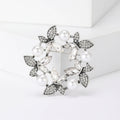 Alloy Rhinestone Pearl Butterfly Wreath Brooch Pin For Coats view 4