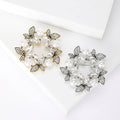 Alloy Rhinestone Pearl Butterfly Wreath Brooch Pin For Coats view 1