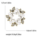 Alloy Rhinestone Pearl Butterfly Wreath Brooch Pin For Coats view 6