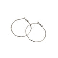 Shimmering Metal Round Hoop Earrings With Silver Posts, Minimalist European Style For Women view 5