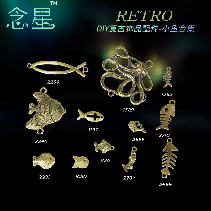 Vintage Alloy Fish Charm Pendant Assortment for DIY Jewelry