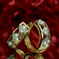 Vintage Premium Rhombus Hoop Earrings Trendy Daily Commuter Ear Cuff Jewelry For Women view 2