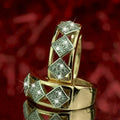 Vintage Premium Rhombus Hoop Earrings Trendy Daily Commuter Ear Cuff Jewelry For Women view 3