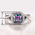 Fashion Luxury Simple Square Colorful Women's Ring, Elegant European American Statement Finger Jewelry view 5