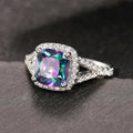 Fashion Luxury Simple Square Colorful Women's Ring, Elegant European American Statement Finger Jewelry view 4