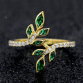 Forest Style Olive Branch Tender Leaf Ring Fresh European American Geometric Finger Jewelry view 2