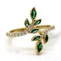 Forest Style Olive Branch Tender Leaf Ring Fresh European American Geometric Finger Jewelry view 3