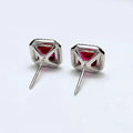 Classic Square Red Stud Earrings, Royal Noble Style Luxury Dress Accessory Earrings For Women view 4
