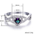 Cross Heart Closed Ring With Micro Pave Setting, Creative Heart Shape Elegant Fashion Ring For Women view 5