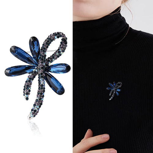 Fashion Alloy Rhinestone Bow Brooch For Womens Garment Decoration