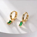 Korean Influencer Style Rectangular Hoop Earrings Simple Sparkling Women Ear Cuff Jewelry view 3