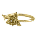 Vintage Rose Flower Copper Ring With Artistic Leaf Shape, Distressed Niche Korean Japanese Style view 5