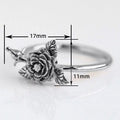 Vintage Rose Flower Copper Ring With Artistic Leaf Shape, Distressed Niche Korean Japanese Style view 4