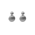 Vintage Luxury Ribbed Metal Alloy Heart Drop Stud Earrings For Women, Geometric Gold Silver Statement Earrings view 5