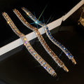 Copper Rhinestone Round Clasp Geometric Bangle For Women Light Luxury Niche Designer Jewelry view 3