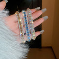 Copper Rhinestone Round Clasp Geometric Bangle For Women Light Luxury Niche Designer Jewelry view 4